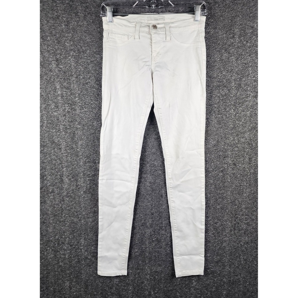 Flying Monkey Jeans Women 26 Skinny White Low Rise Made in USA EUC
